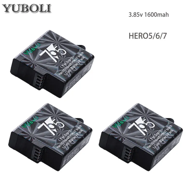 Аккумулятор 4x bateria hero 7 hero 5 hero 8+ зарядное устройство USB с двумя портами для GoPro Go pro hero 5 6 8 hero 6 hero 7 аксессуары для камеры 1600 мАч - Цвет: 3battery