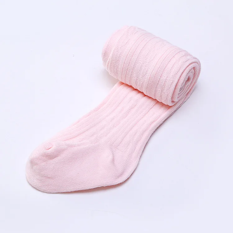 pink Г., осенне-зимние колготки для малышей Лидер продаж, Колготки в рубчик для маленьких девочек хлопковые теплые колготки ярких цветов, колготки для детей от 0 до 4 лет - Цвет: pink