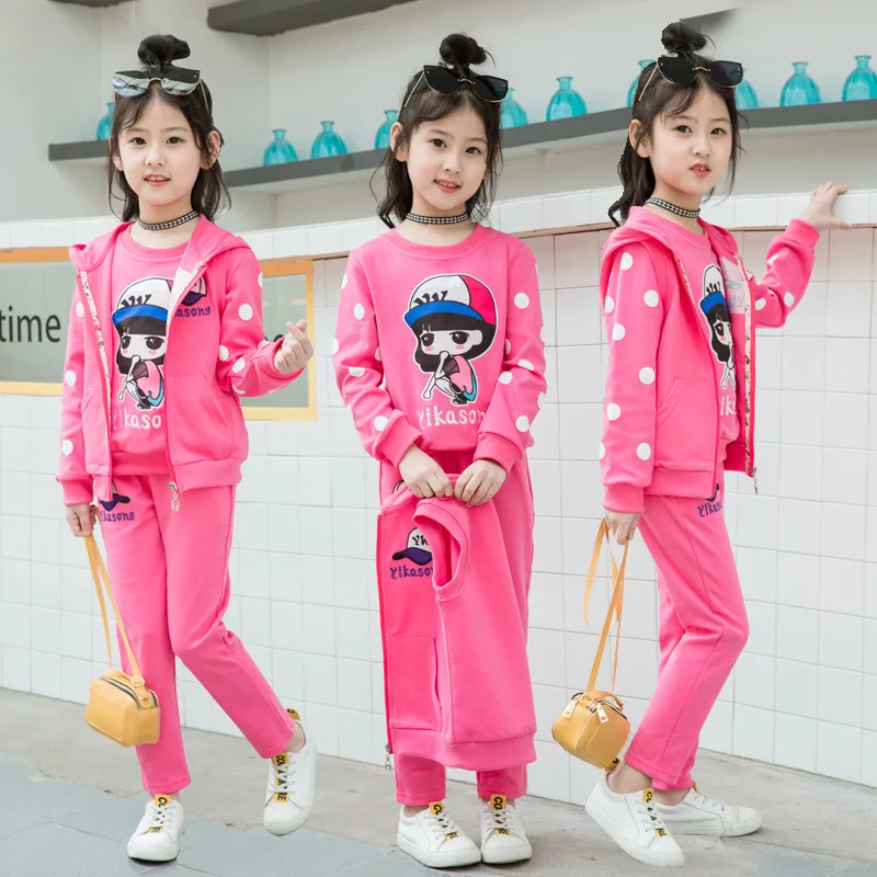 

Children 2020 New Style Sweet CHILDREN'S Suit Girls Spring Clothing CUHK Boy Girl Three-piece Set Support