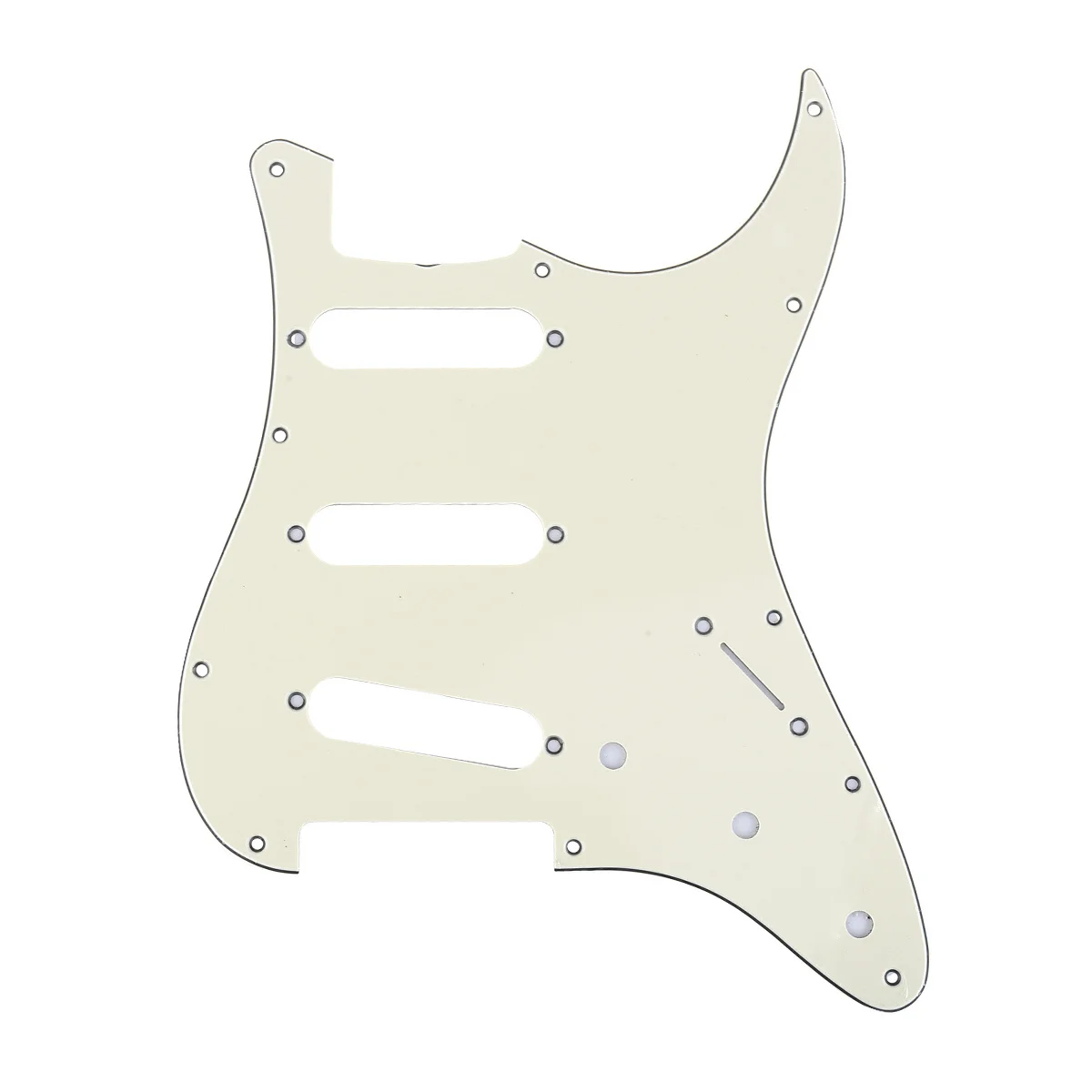 

Musiclily Pro 11-Hole 62 Strat SSS Guitar Pickguard for MIJ JPN Japan Stratocaster, 3Ply Cream