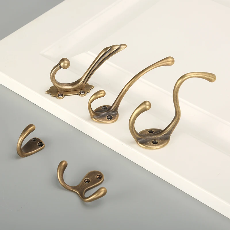Pure Copper Hook Creative European Style Clothes Hook Door Wardrobe Shoe Cabinet Single Coat Hook Wall Hanging Wall Decoration 2