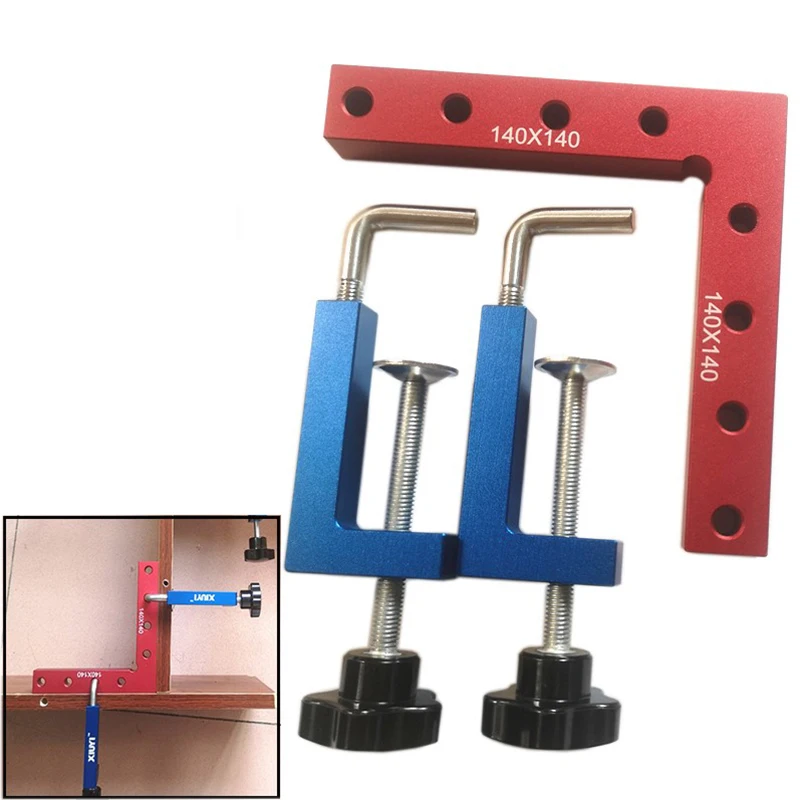 CALIDAKA 90 Degree Positioning Squares Right Angle Clamps L-Shaped Auxiliary Fixture Positioning Panel Fixed Clip Aluminum Alloy Corner Clamp Woodworking Carpenter Tool Kit CALIDAKA 90 Degree Positioning Squares Right Angle Clamps L-Shaped Auxiliary Fixture Positioning Panel Fixed Clip Aluminum Alloy Corner Clamp Woodworking Carpenter Tool Kit