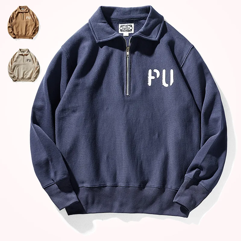 con capucha con estampado de letras americanas para hombre, Jersey holgado de manga larga con solapa la moda, Tops deportivos gruesos de terciopelo, Otoño e Invierno - AliExpress Ropa de