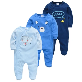 

Honeyzone 3pcs Newborn Girl Boy Jumpsuit Cotton Breathable Soft Baby Clothes Newborn Infant Boy Footies