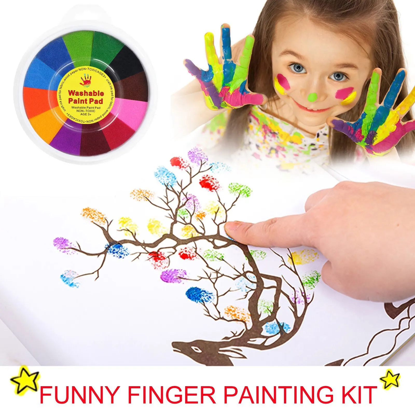 Kit de peinture à doigts pour enfants, accessoires de dessin