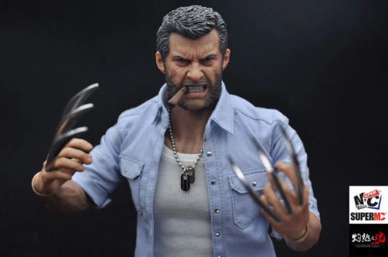 Burning Soul 1/6 Хью Джекман Росомаха, Логан Полный Набор фигурок Angry версия голова и тело и Одежда и аксессуары коллекции подарков