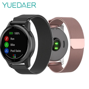 

YUEDAER For Garmin Vivoactive 4 4S Milanese Loop Watch Band For Garmin Vivoactive4 Vivoactive4S Strap Magnet Metal Watchband