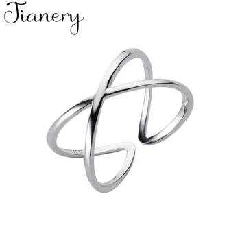 

JIANERY Korean Sweet 925 Sterling Silver Cross Rings For Women Punk Antique Rings Boho Statement Jewelry Anillos