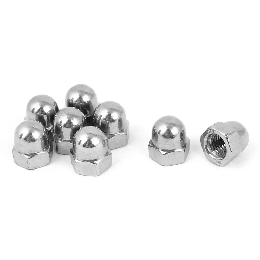 

M8 Thread Stainless Steel Hexagon Fasteners Nut Silver 8pcs