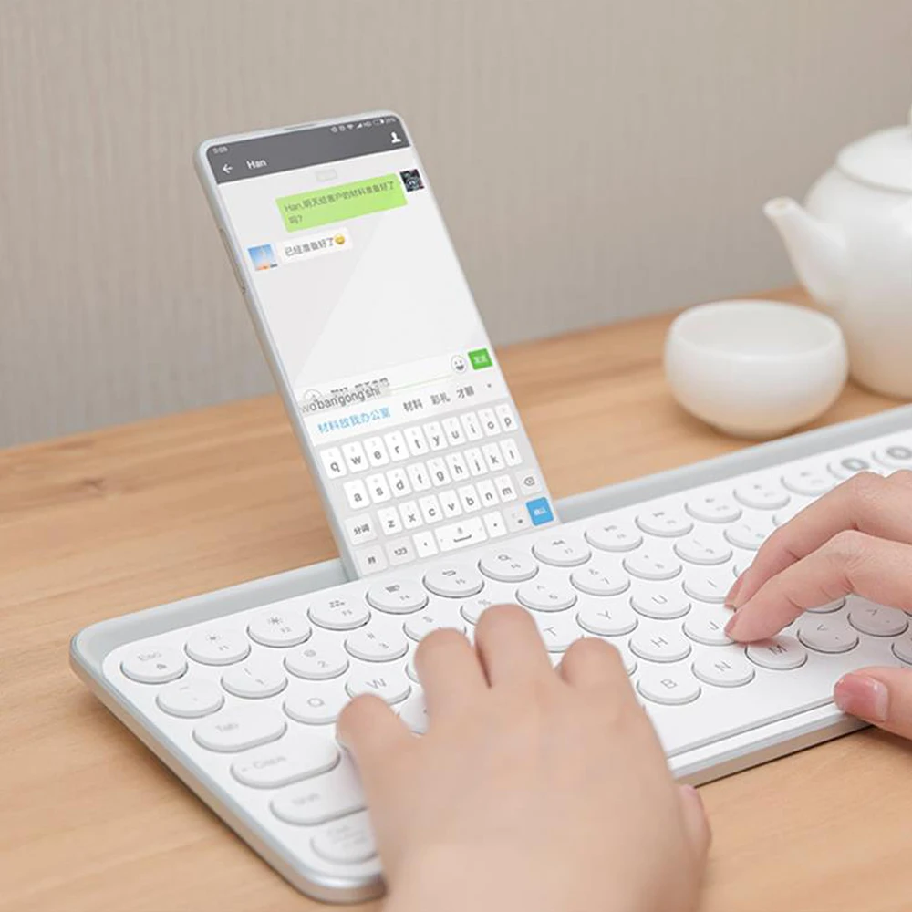 Xiaomi MIIIW, Bluetooth, Двухрежимная клавиатура, 104 клавиш, 2,4 ГГц, многофункциональная система, Совместимый Беспроводной светильник, компьютер, ноутбук, планшет, клавиатура