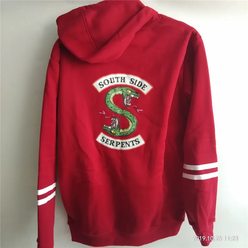 Ривердейл толстовки с капюшоном "South Side serpents" Толстовка пуловер в полоску с длинными рукавами Топы с капюшоном в уличном стиле