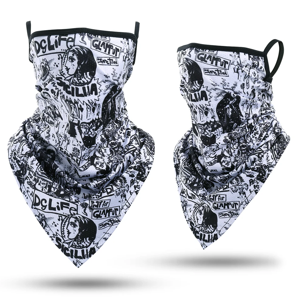 mens infinity scarf 3D Galaxy Scarf Triangle Bandana Tube Neck Gaiter Scarves Hanging Ear Cover Breathable Absorb Sweat Headband Men Women Summer mens head wrap bandana