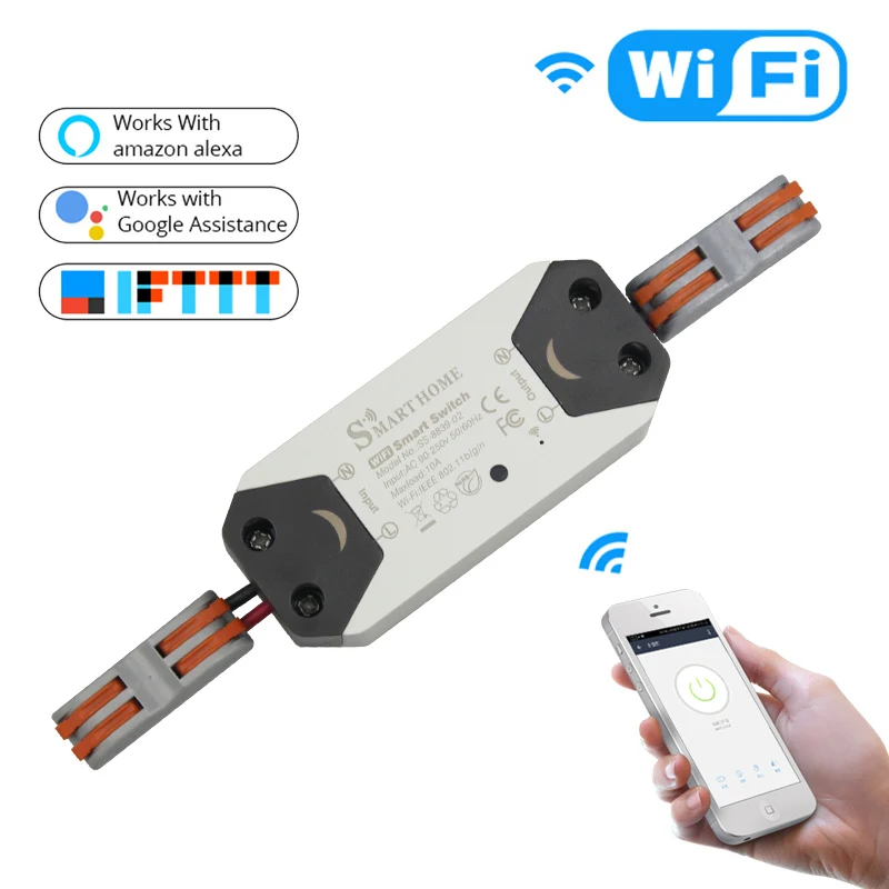 

DIY WiFi Smart Light Switch Universal Breaker Timer Wireless Remote Control Works with Alexa Google Home Smart Home Automation