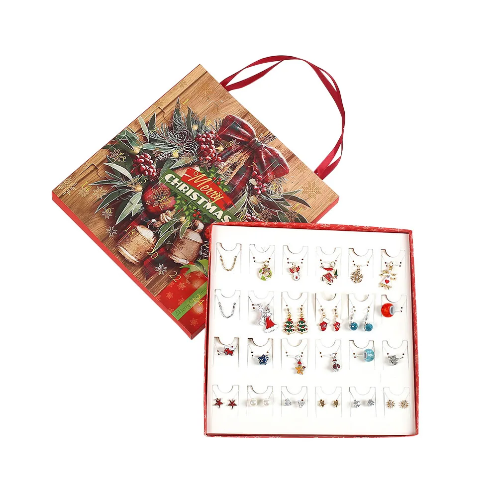 Рождественский комплект ювелирных изделий коробка Рождество DIY ожерелье серьги