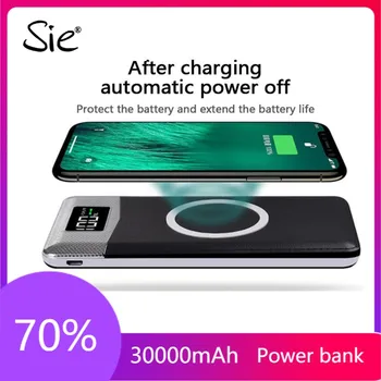 

Qi Wireless Power Bank 30000mAh Charger External Battery For IPhone Samsung Huawei Xiaomi Wireless Charging Powerbank
