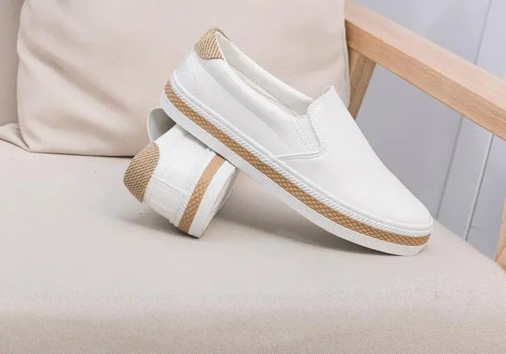 ladies white soft leather loafers