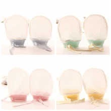 Варежки против царапин для новорожденных; летние дышащие сетчатые перчатки для малышей; Детские хлопковые перчатки для защиты лица; антицарапки