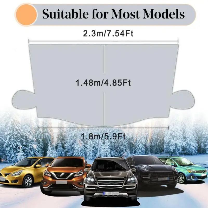Универсальный автомобильный чехол на лобовое стекло, защита для зимы, снега, льда, дождя, защита от пыли, защита от мороза, солнцезащитный козырек, водонепроницаемые передние аксессуары