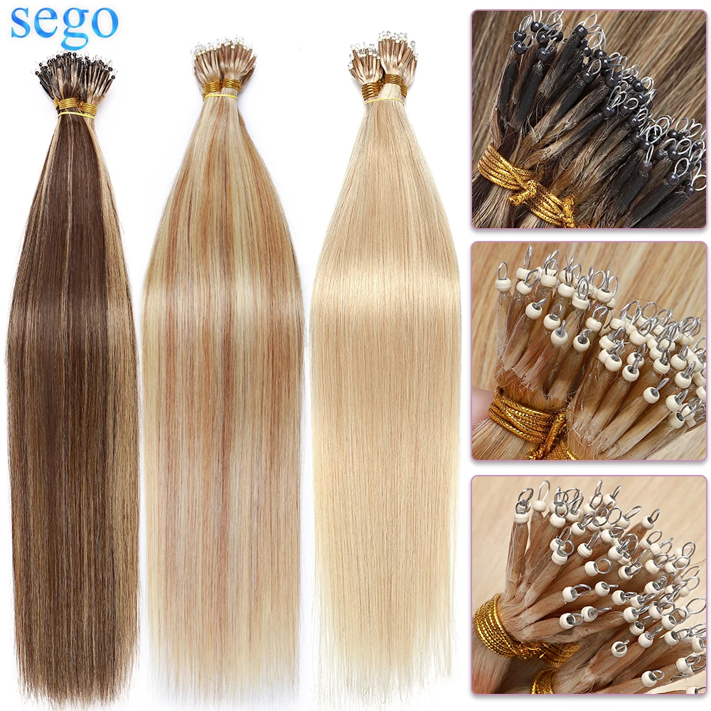 SEGO 1g/s 50 Strands Real Human Hair Nano Ring Hair Extensions Machine Remy  Pre Bonded Straight Micro Beads Nano Tip 16'' 24''|Micro Beads Hair  Extensions| - AliExpress