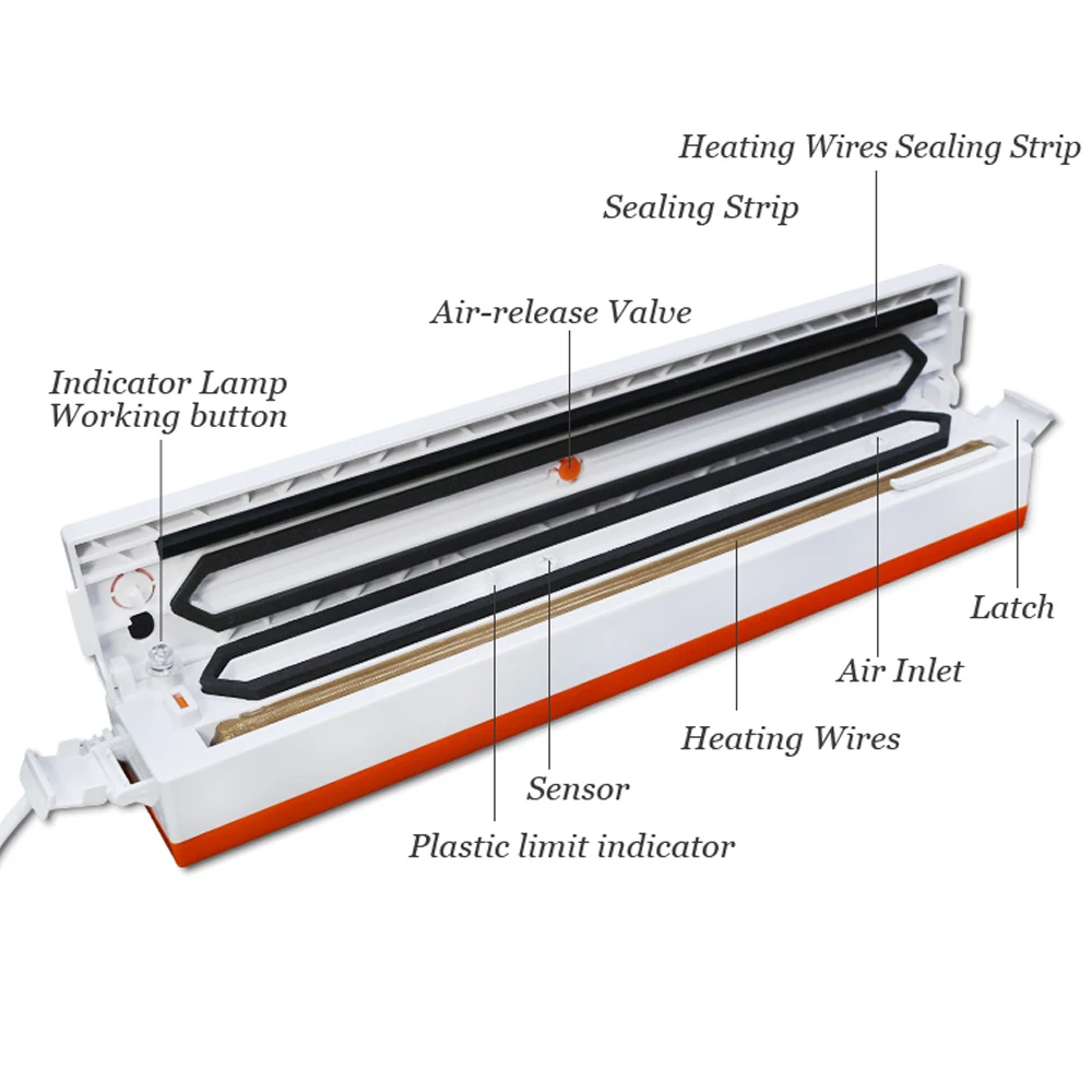 

Hot New 220V/110V Automatic Household Food Vacuum Sealer Packaging Machine Including 15pcs Freshness Protection Bags