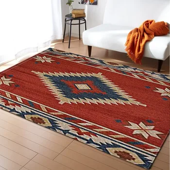 

National Style Retro European Pattern Carpet Square Mat Stripes Bath Mats Bathroom Bathroom Set Rug Bath Mats Bathroom Rug