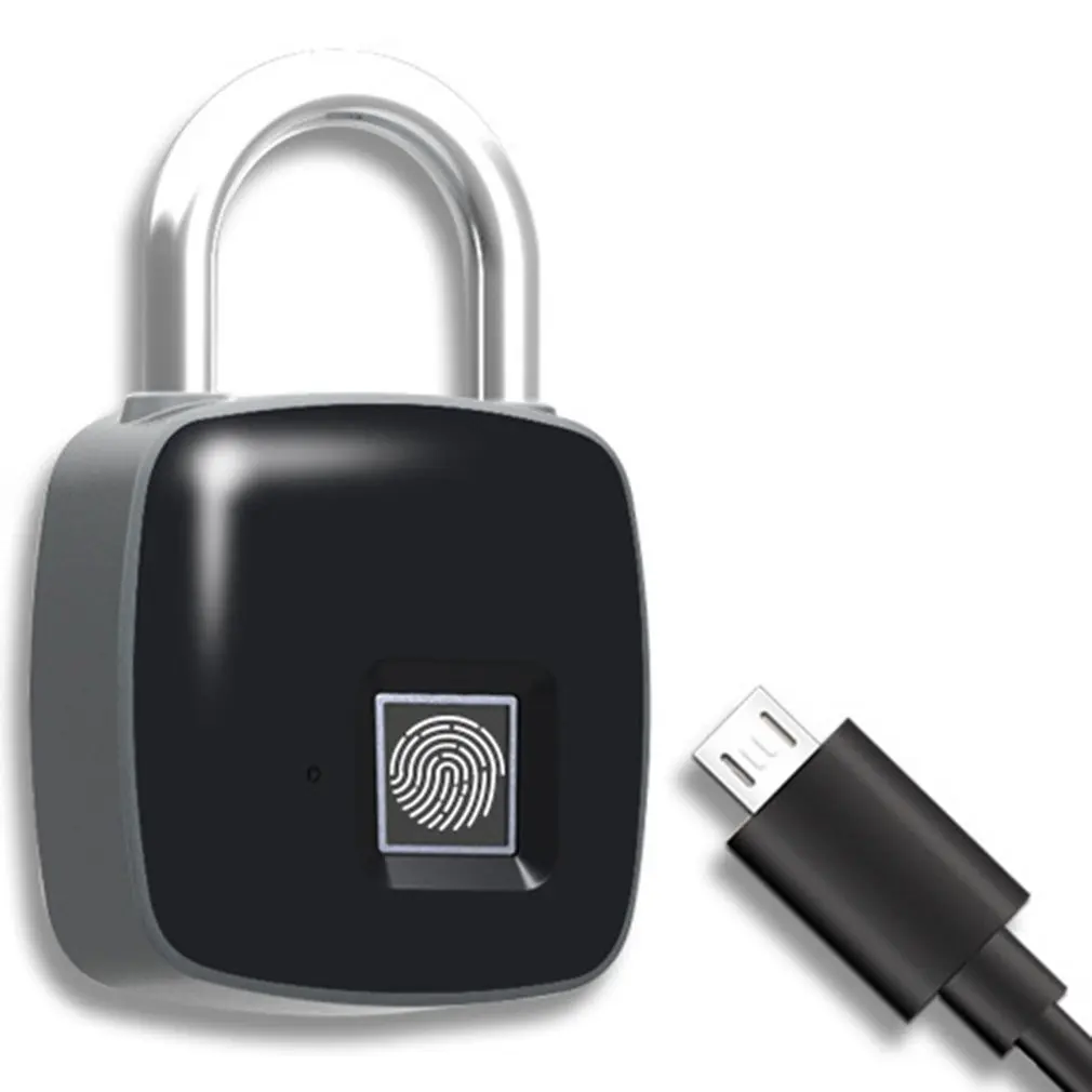 

Thumbprint Door Padlocks Rechargeable Door Lock Fingerprint Smart Padlock Quick Unlock Keyless Electronic Padlock