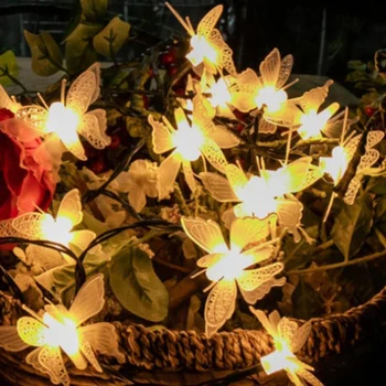 

20 LEDs Butterfly Flower Fairy Lights Crystal Flowers Garland 300 CM LED String Lights For Wedding Christmas Home Decoration