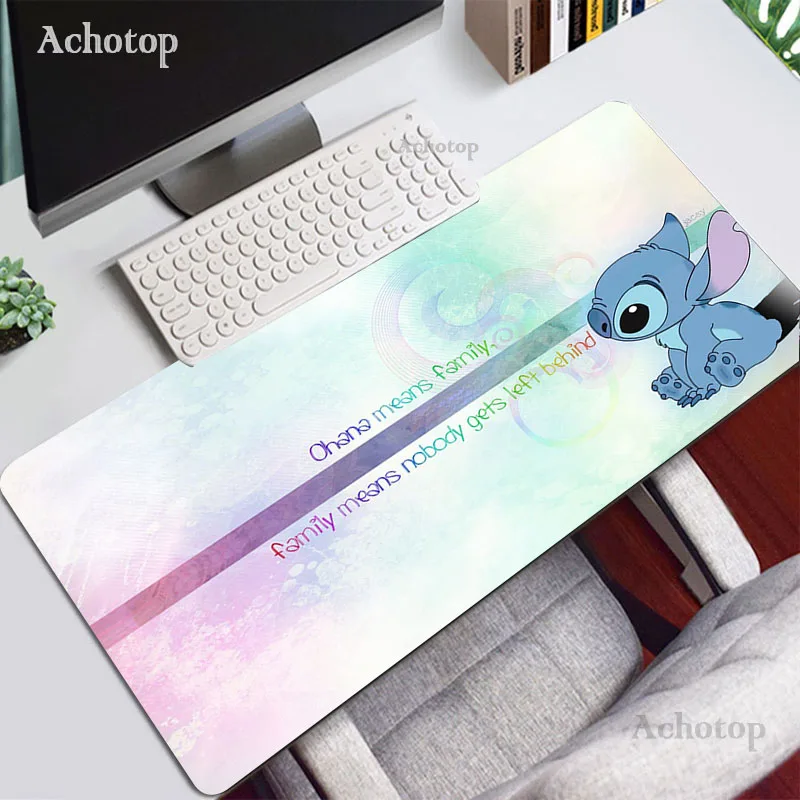 Kawaii Extra Large Gaming Mouse Pad Stitch For Computer Gamer Keyboard Carpet Mouse Mat Non-Slip Rubber Table Rug Desk Mat Pad