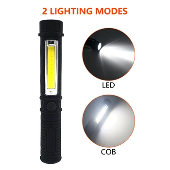 

Aukelly Multifunction COB LED Mini Pen Light Portable Work Inspection Flashlight Working Hand Torch Lamp With Magnet AAA