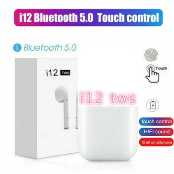

New 2019 i12 tws Wireless Bluetooth 5.0 Earphone TWS i12 Touch Control Earbuds i 12 tws HiFi Sound Headphones For All Smartphon