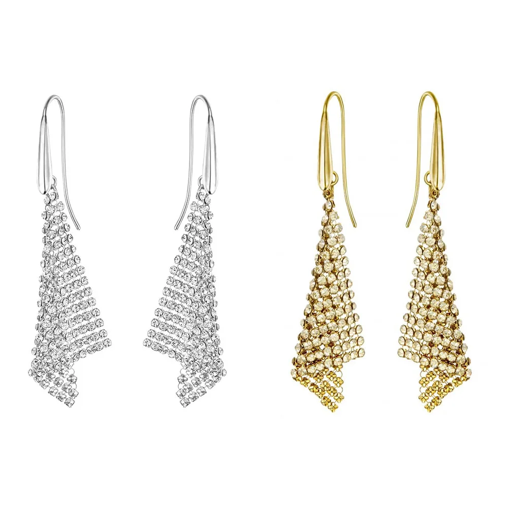 

High Quality Original SWAN FIT Ladies Perforated Crystal Earrings Earrings DIY Jewelry Noble Fashion 5143068 5143060