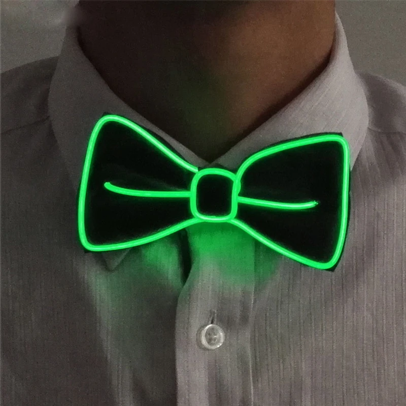 Nœud Papillon Lumineux Néon, Accessoires De Costume Tendance, Cravate LED En Acrylique Brillant Pour Halloween, Costume De Cosplay, Danse Musicale