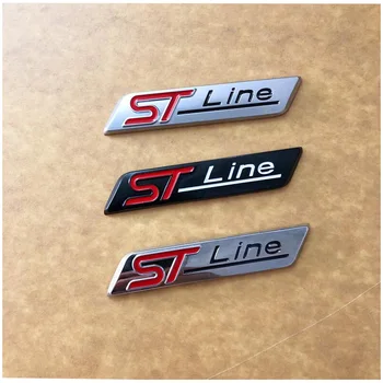 

10 lots Metal Chrome Matt Black STline ST line Car Emblem Badge Auto Decal 3D Sticker Emblem for Ford Focus ST Mondeo