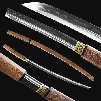 

Hand Forged Japanese Katana Unokubitsukuri Shape Blade Shirasaya Sword Full Tang Sharp Samurai Sword Tamashigiri Using Knife