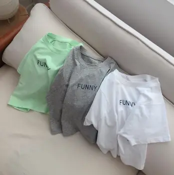 

2020 new girls boys t-shirt summer short sleeve cotton fashion kids top 1-7t HO936