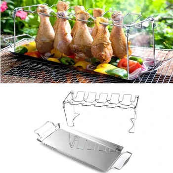 

Chicken Leg Grill Rack Stainless Steel Chicken Drumstick Roaster For Oven Grill Rack