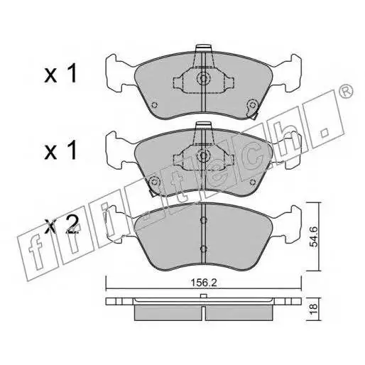 Колодки тормозные дисковые передние TOYOTA AVENSIS 97- fri.tech