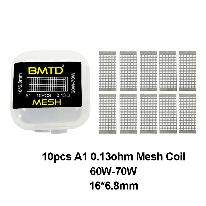 10 шт./упак. BMTD A1 0.13ohm/0.18ohm 316L 0.12ohm/0.15ohm Ni80 0.16ohm сетчатая сменная катушка Vape RDA