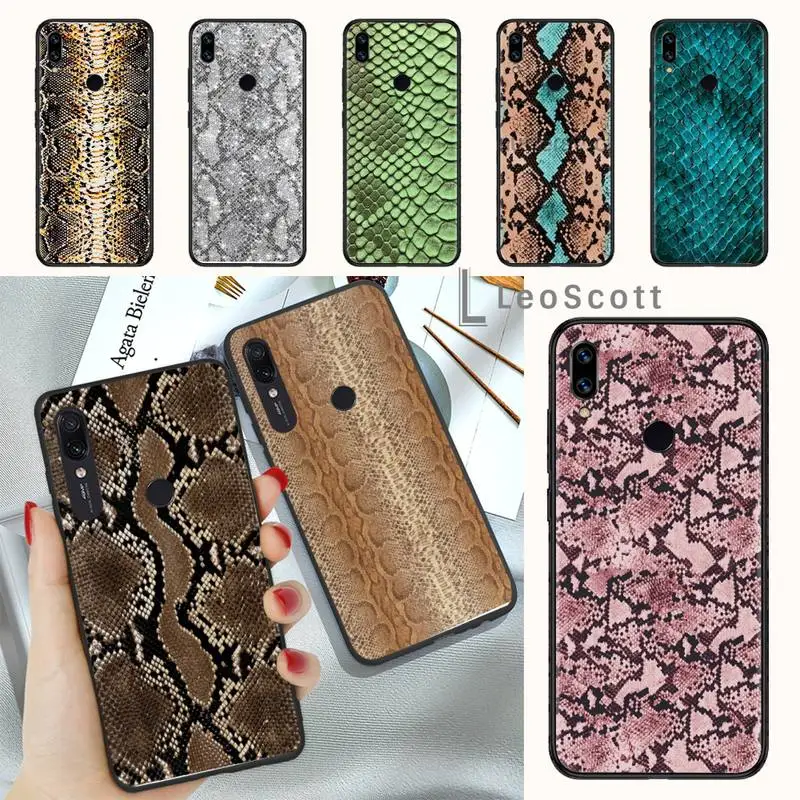 

Snake Skin Phone Case For Xiaomi Redmi Note 4 4x 5 6 7 8 pro S2 PLUS 6A PRO