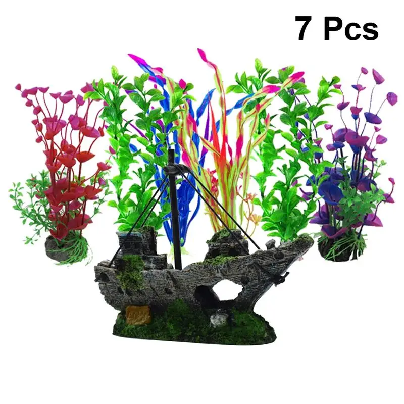 7Pcs Landscape Decorative Articles Fish Tank Simulation Landscape