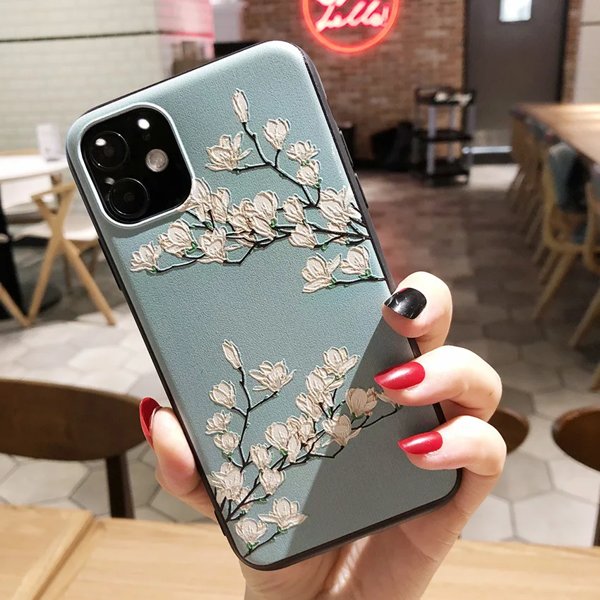 Cute Relief 3D Embossed Soft Silicon Phone Case Cover