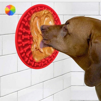 

Pet Meal Mat Silicone Circular Slow Food Mat Suction Cup Bathroom Wall Bath Mat Pet Quiet Training Mat