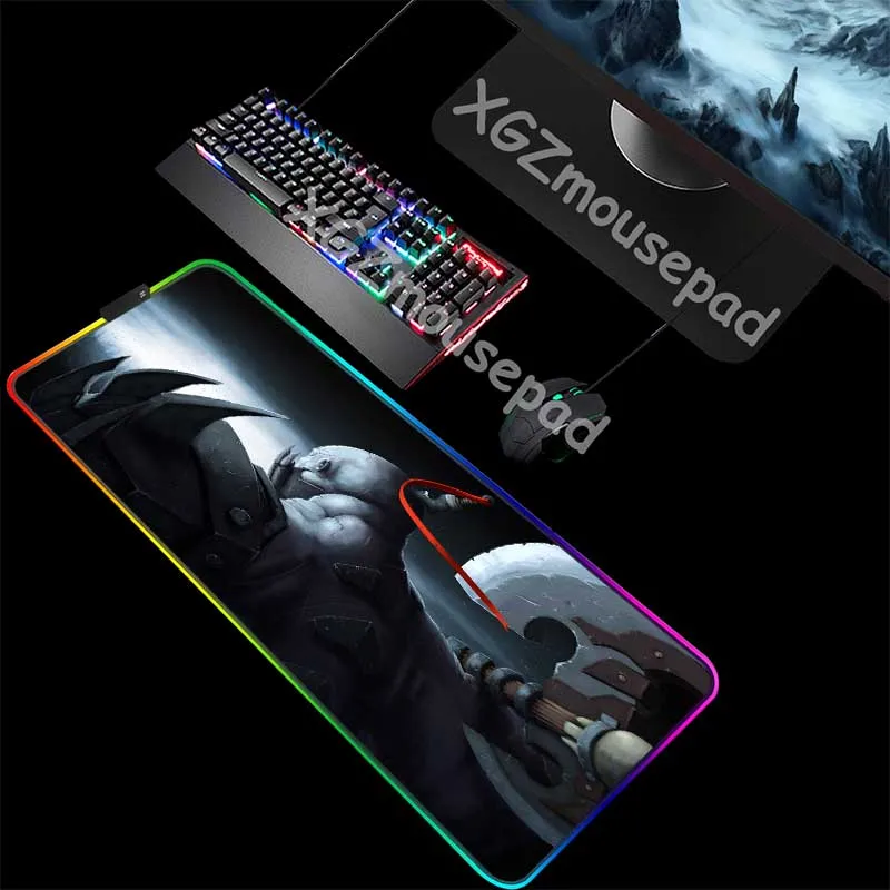 XGZ Noxus Sion Command Офисный Компьютерный стол коврик черный замок край на заказ большой RGB коврик для мыши резиновый нескользящий 900x400/800x300 Xxl