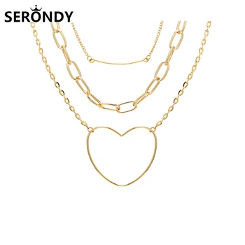 

Alloy Heart Retro Punk Multilayer Pendant Choker Necklace For Women Chains Jewelry Gift 2020 New Trend Aesthetic Friends XL10435