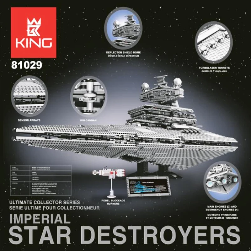 

Compatible With lepining Star Wars 75190 75252 Starwars Destroyer Star Warship Model Building Blocks Toys For Children Gifts