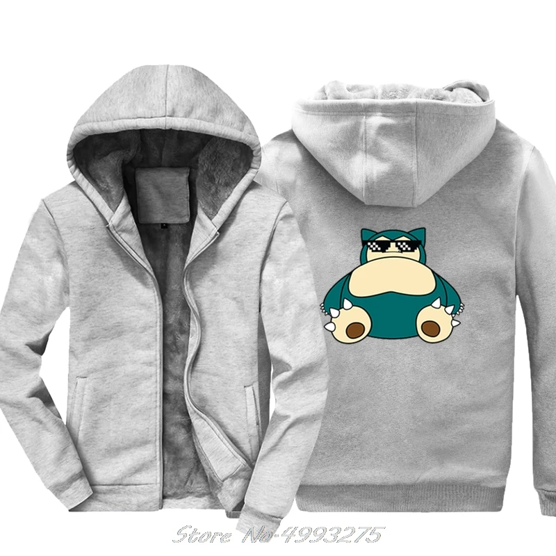 Snorlax Thug Pokemon мужские толстовки Zelda уличная Мужская Зимняя шерстяная куртка с подкладкой утепленные толстовки
