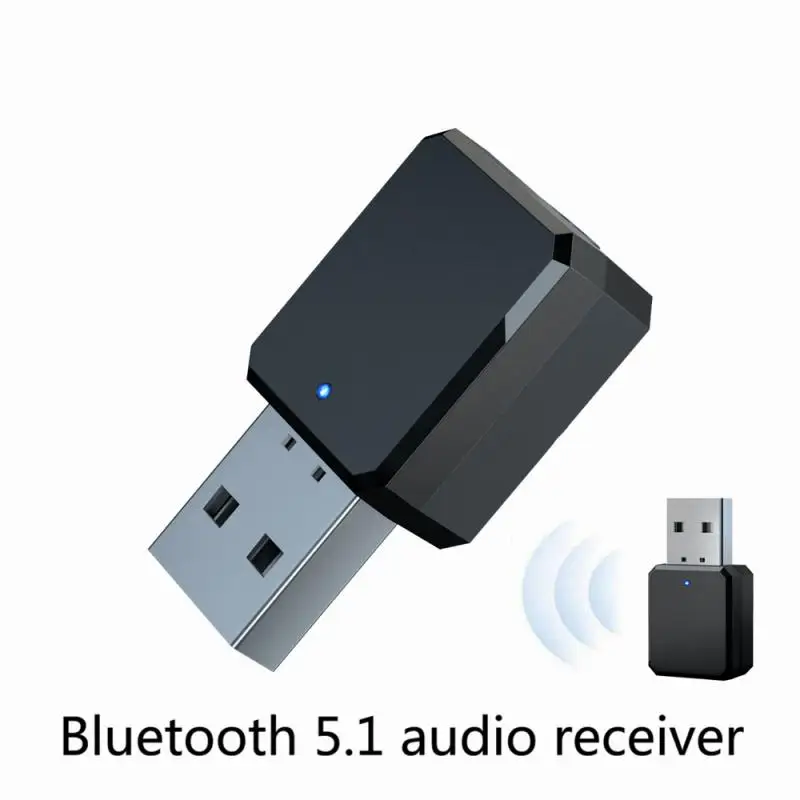 KN318 receptor de Audio Bluetooth 5,1 doble salida AUX estéreo USB de coche manos libres llamada micrófono incorporado micrófono adaptador inalámbrico