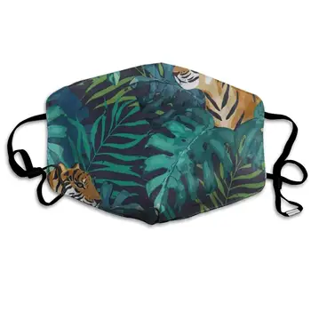 

Face Mask Exotic Jungle Forest Tree Tiger Stylish Cycling Half Face Earloop Dust Mask for Men