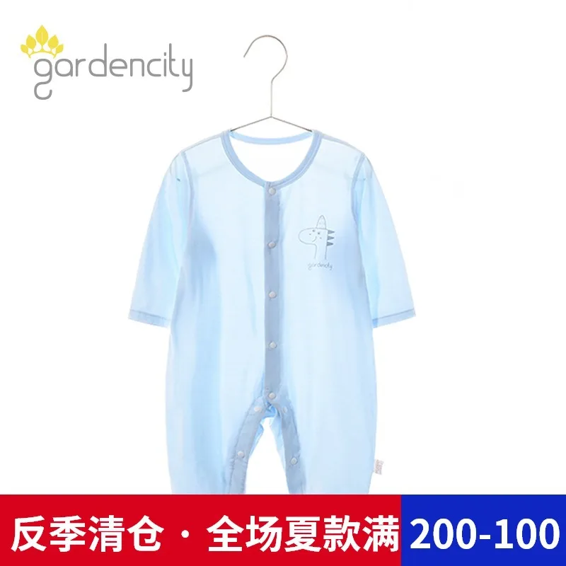 

Baby Onesie Children Tracksuit Modal Men And Women Baby Long Sleeve Pajamas Romper Thin mian pa fu Summer