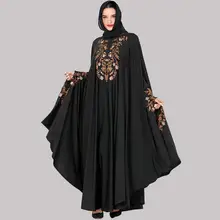 Один размер черный Арабский Кафтан абайя мусульманская женская Jilbaabs платье Исламская одежда, Дубай, Турция фараша абайя Jalabiya скромная одежда